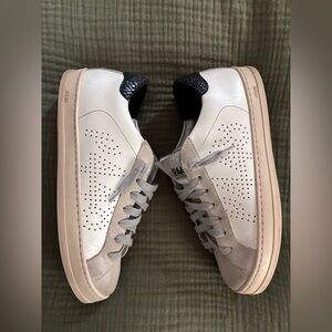 P448 White and Gray Sneakers with Black Accents